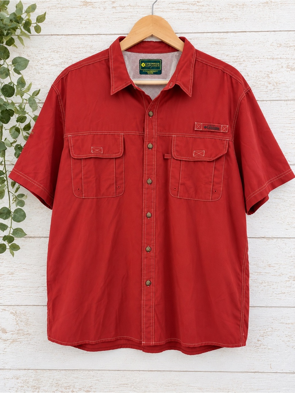 G.H. Bass & Co. Men's Rust Red Short-Sleeve Button-Down Shirt NWT x